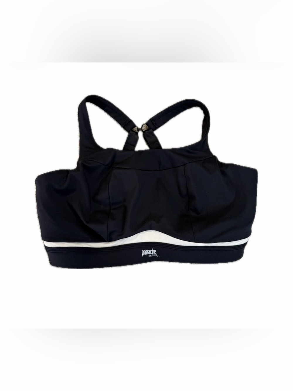 Panache BLACK/CHALK Freedom Non-Wired Sports Bra, US 34H, UK 34 FF